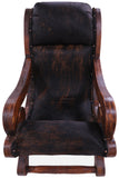 Hair-On Cowhide Handcrafted Reclaimed Wood Chair - Golden Nile
