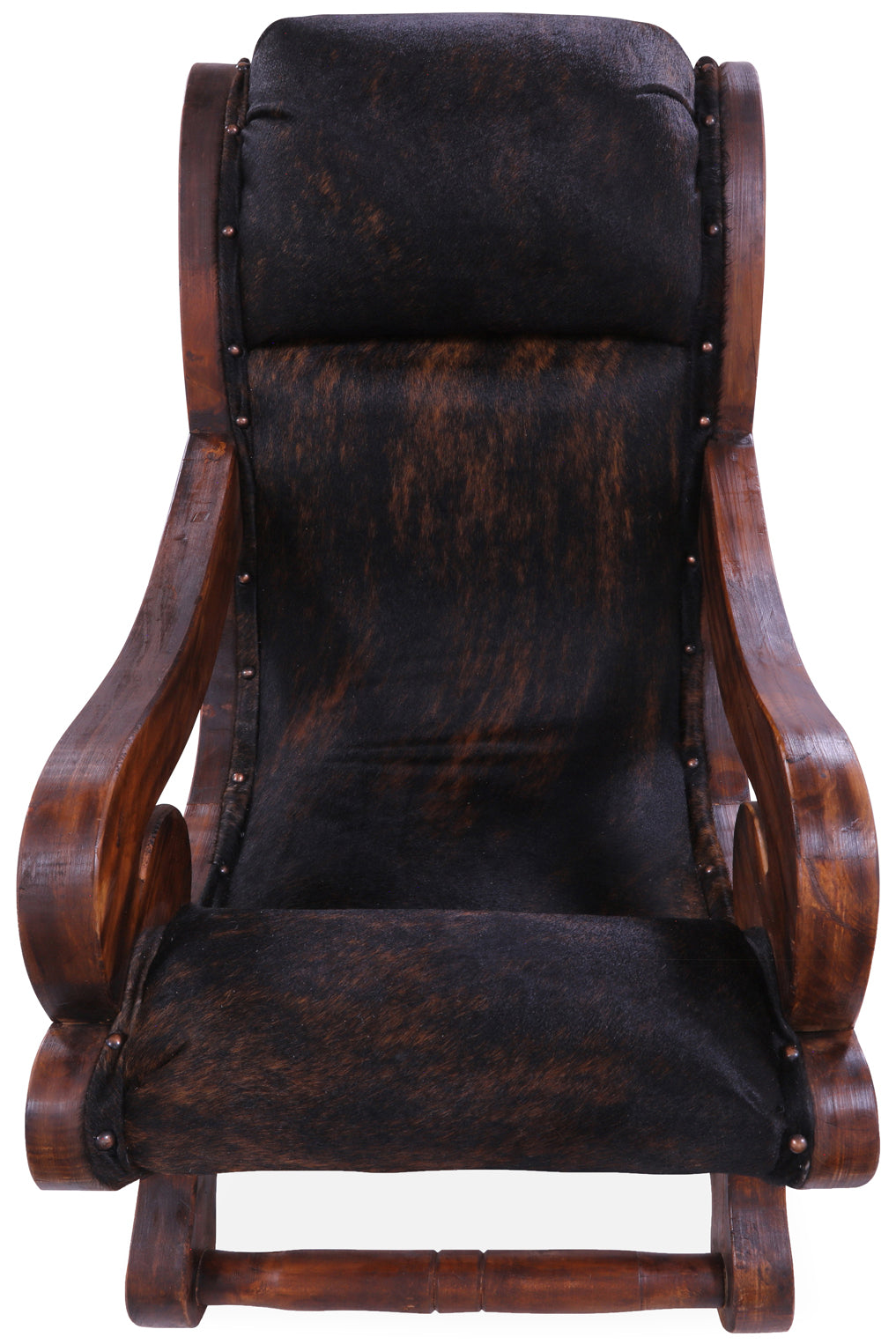 Hair-On Cowhide Handcrafted Reclaimed Wood Chair - Golden Nile