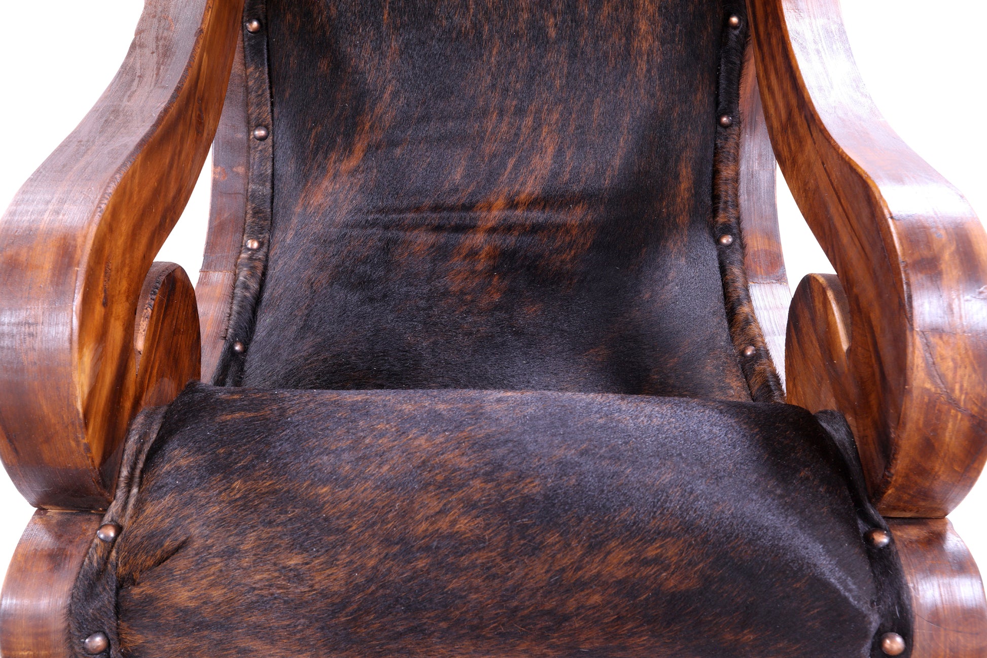 Hair-On Cowhide Handcrafted Reclaimed Wood Chair - Golden Nile