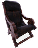 Hair-On Cowhide Handcrafted Reclaimed Wood Chair - Golden Nile