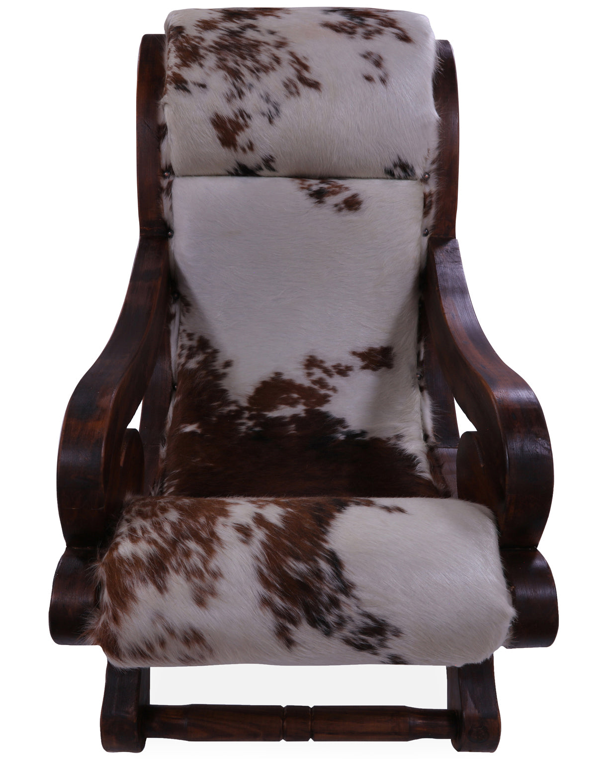 Hair-On Cowhide Handcrafted Reclaimed Wood Chair - Golden Nile