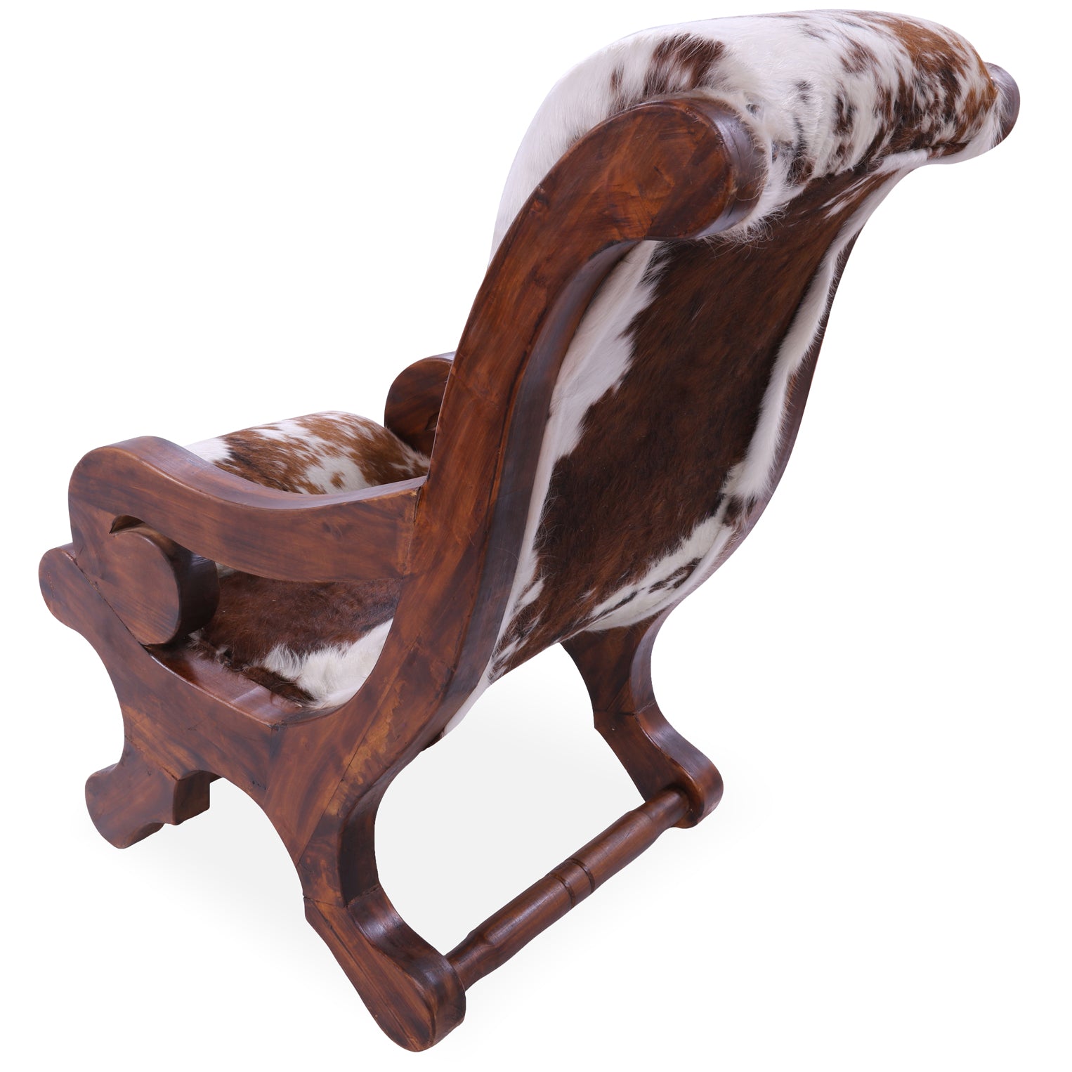 Hair-On Cowhide Handcrafted Reclaimed Wood Chair - Golden Nile