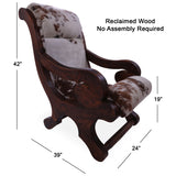 Hair-On Cowhide Handcrafted Reclaimed Wood Chair - Golden Nile