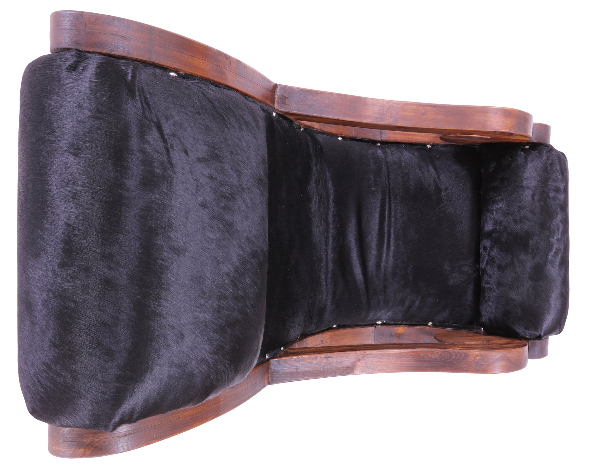 Hair-On Cowhide Handcrafted Reclaimed Wood Chair - Golden Nile