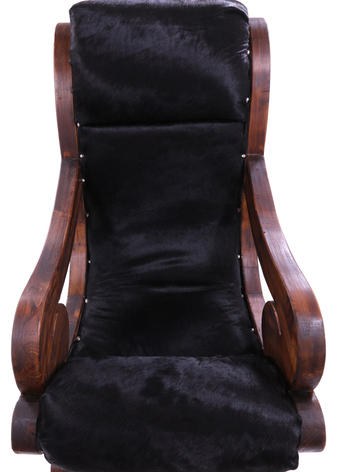 Hair-On Cowhide Handcrafted Reclaimed Wood Chair - Golden Nile