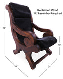 Hair-On Cowhide Handcrafted Reclaimed Wood Chair - Golden Nile
