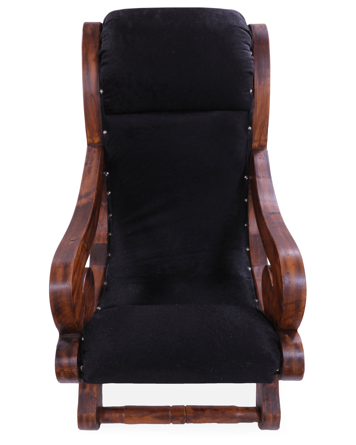 Hair-On Cowhide Handcrafted Reclaimed Wood Chair - Golden Nile