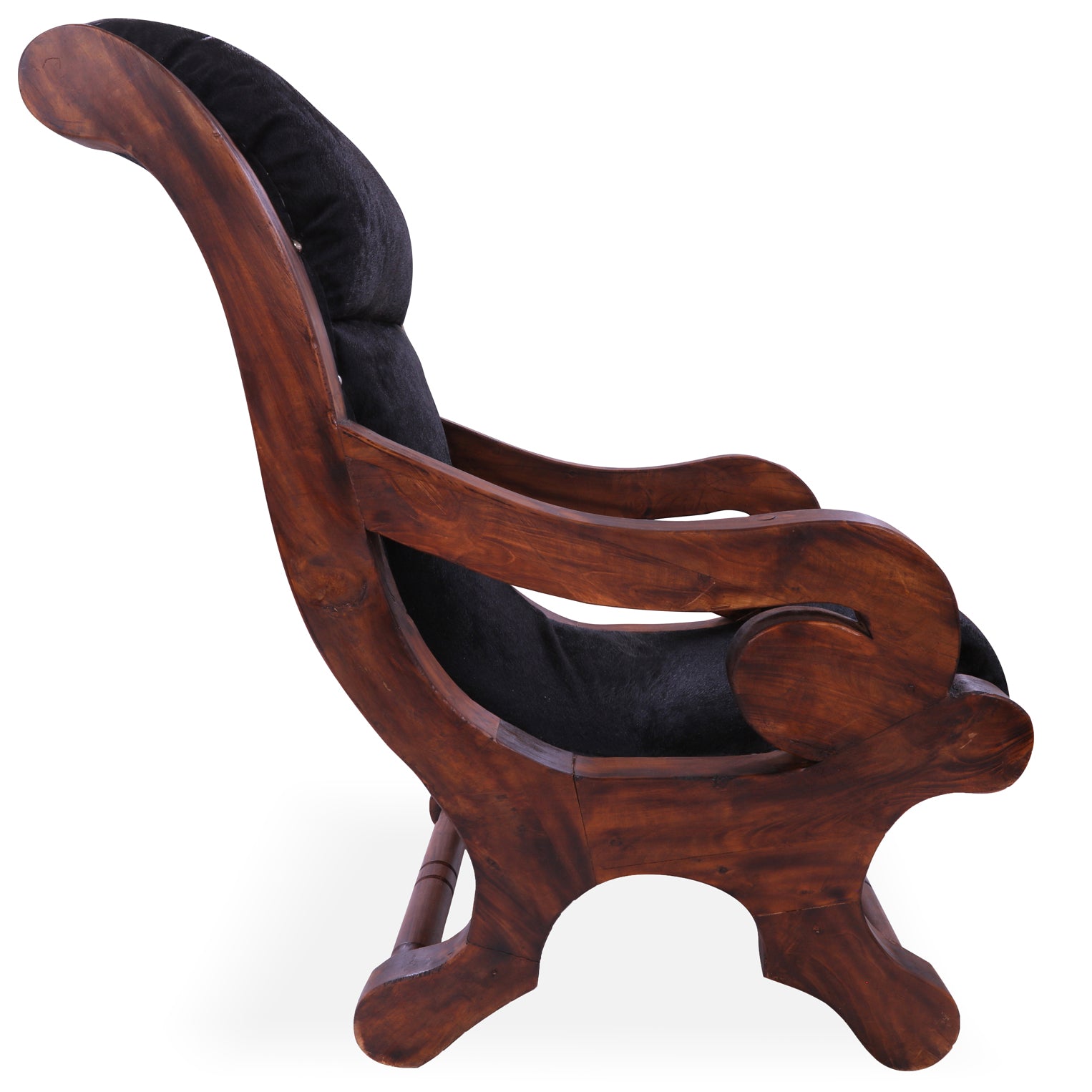 Hair-On Cowhide Handcrafted Reclaimed Wood Chair - Golden Nile