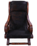Hair-On Cowhide Handcrafted Reclaimed Wood Chair - Golden Nile