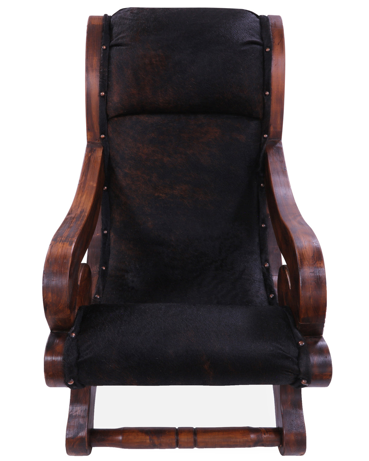 Hair-On Cowhide Handcrafted Reclaimed Wood Chair - Golden Nile