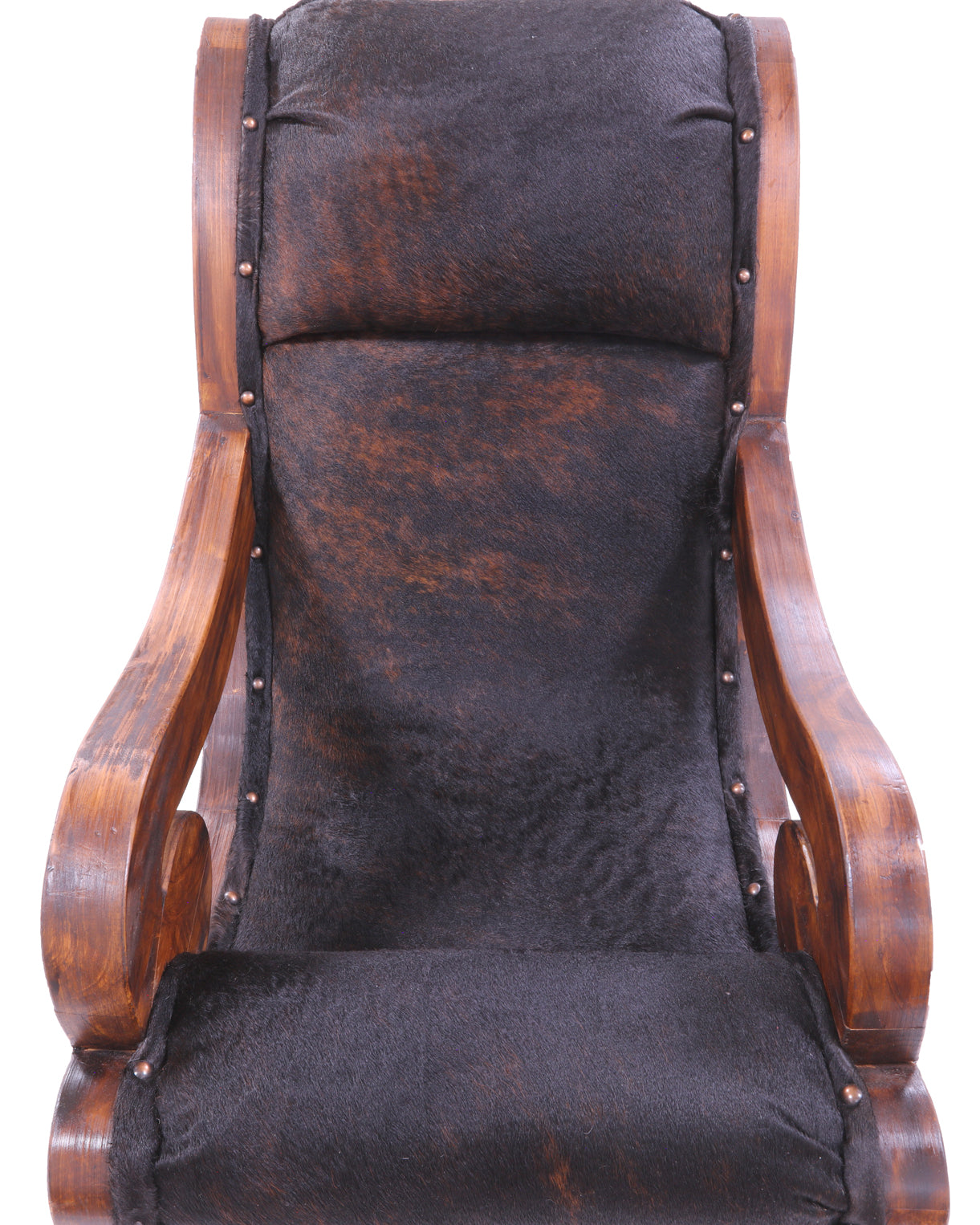 Hair-On Cowhide Handcrafted Reclaimed Wood Chair - Golden Nile