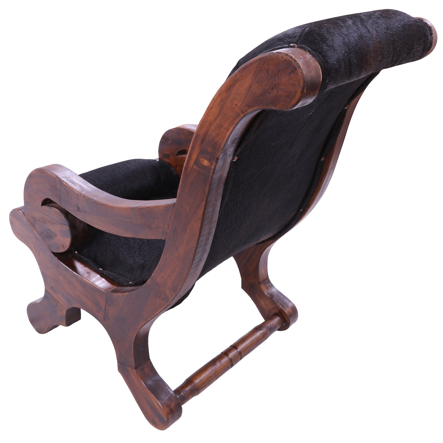 Hair-On Cowhide Handcrafted Reclaimed Wood Chair - Golden Nile