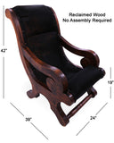 Hair-On Cowhide Handcrafted Reclaimed Wood Chair - Golden Nile