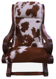 Hair-On Cowhide Handcrafted Reclaimed Wood Chair - Golden Nile