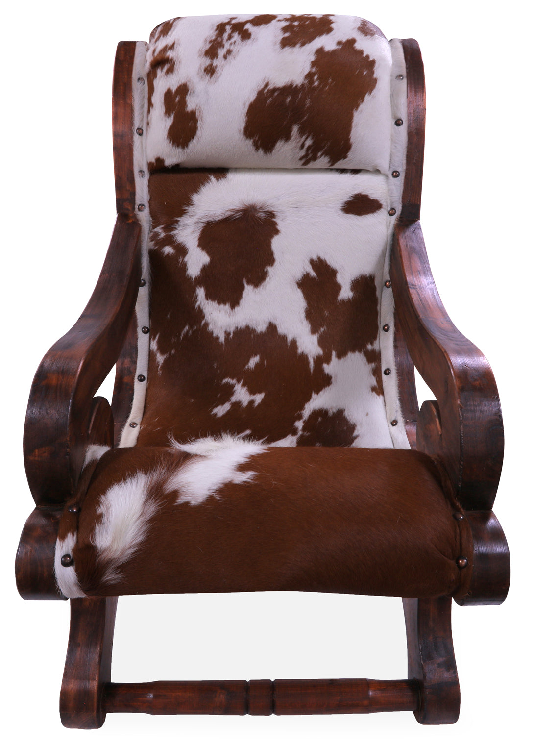 Hair-On Cowhide Handcrafted Reclaimed Wood Chair - Golden Nile