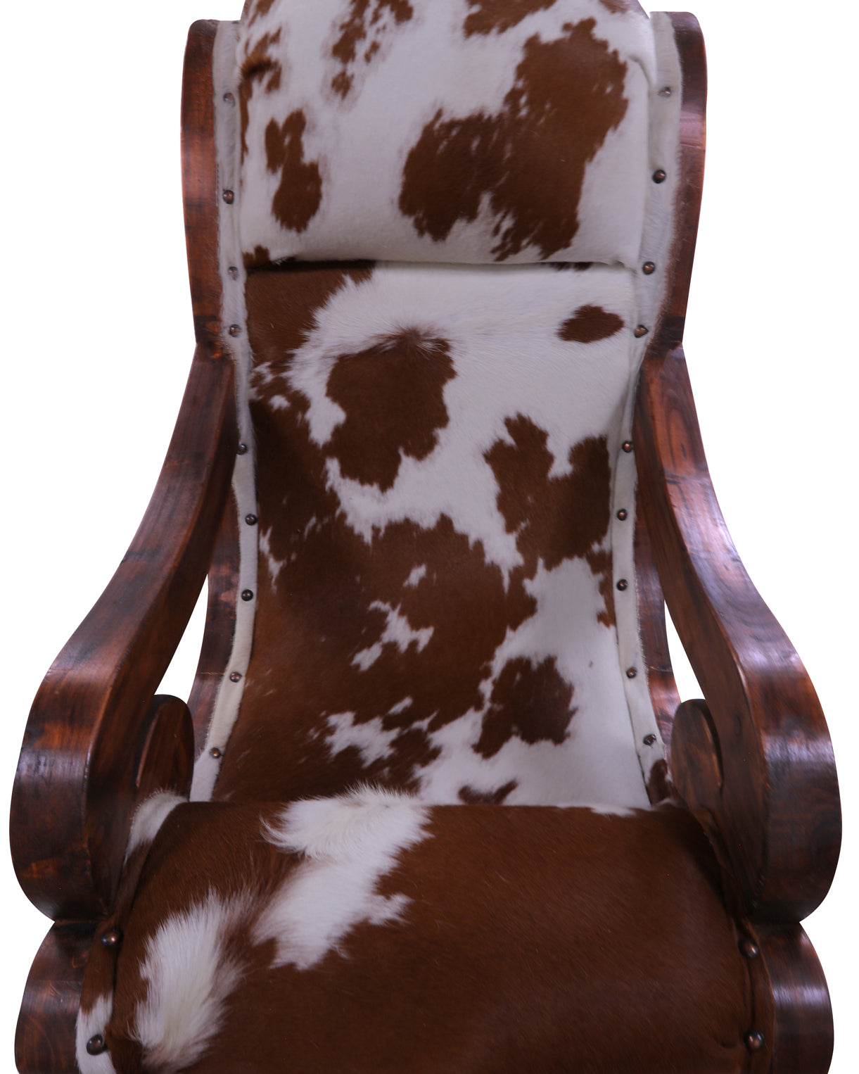 Hair-On Cowhide Handcrafted Reclaimed Wood Chair - Golden Nile
