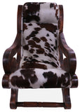 Hair-On Cowhide Handcrafted Reclaimed Wood Chair - Golden Nile