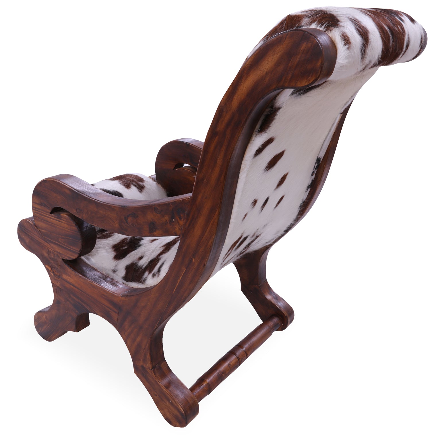Hair-On Cowhide Handcrafted Reclaimed Wood Chair - Golden Nile