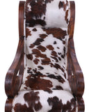 Hair-On Cowhide Handcrafted Reclaimed Wood Chair - Golden Nile