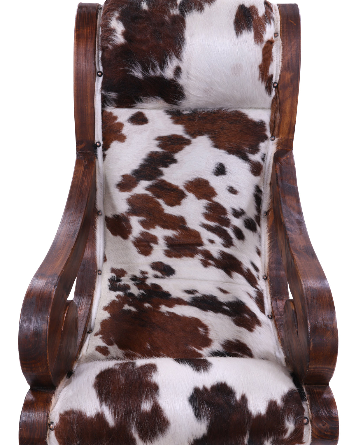 Hair-On Cowhide Handcrafted Reclaimed Wood Chair - Golden Nile