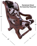 Hair-On Cowhide Handcrafted Reclaimed Wood Chair - Golden Nile