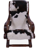 Hair-On Cowhide Handcrafted Reclaimed Wood Chair - Golden Nile