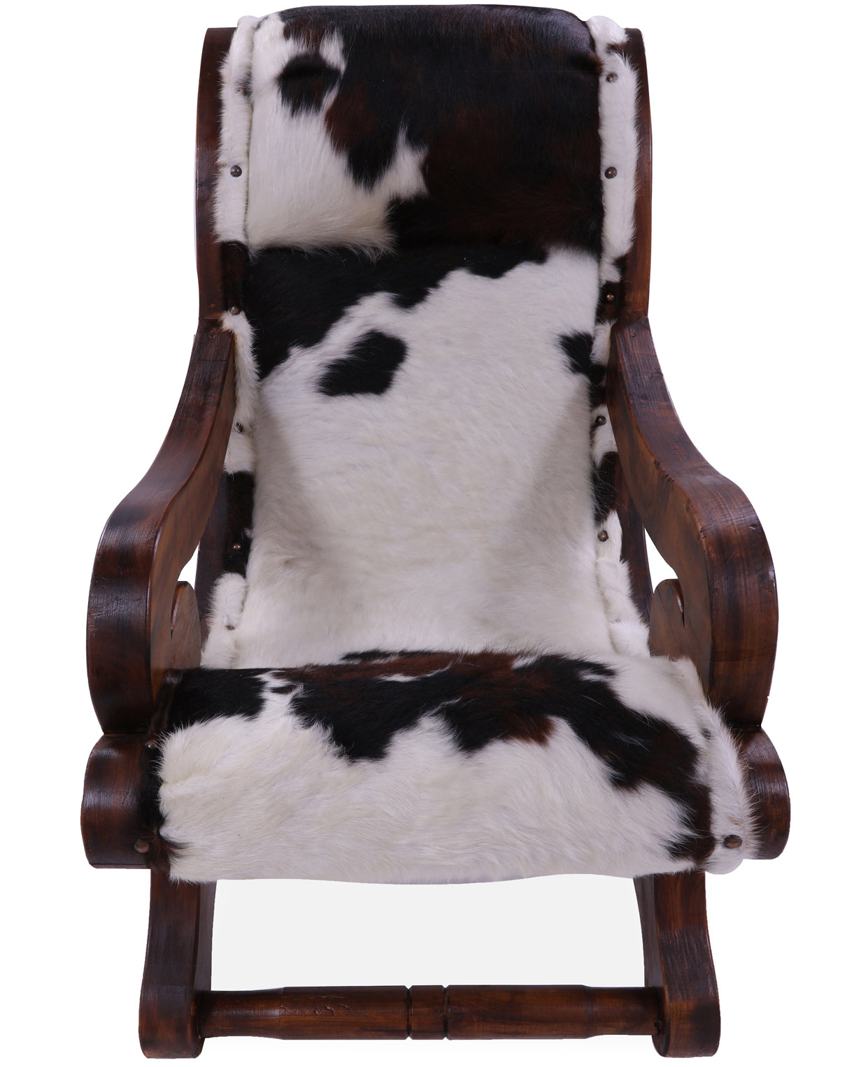 Hair-On Cowhide Handcrafted Reclaimed Wood Chair - Golden Nile