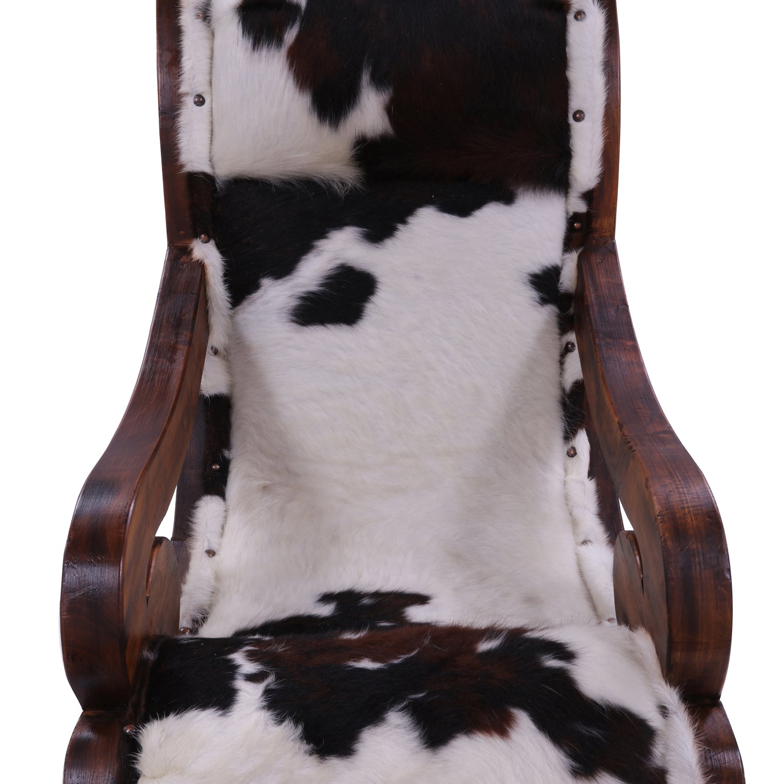 Hair-On Cowhide Handcrafted Reclaimed Wood Chair - Golden Nile
