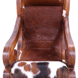 Hair-On Cowhide Handcrafted Reclaimed Wood Chair - Golden Nile