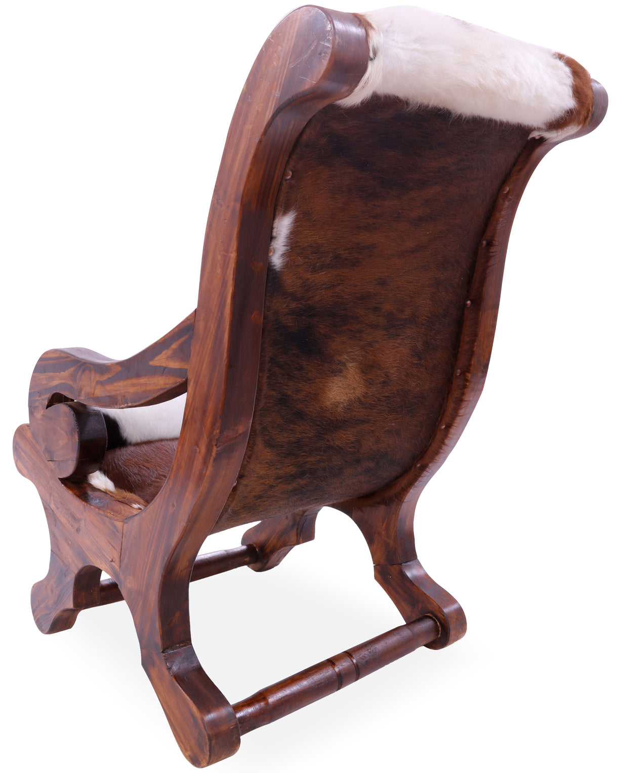 Hair-On Cowhide Handcrafted Reclaimed Wood Chair - Golden Nile