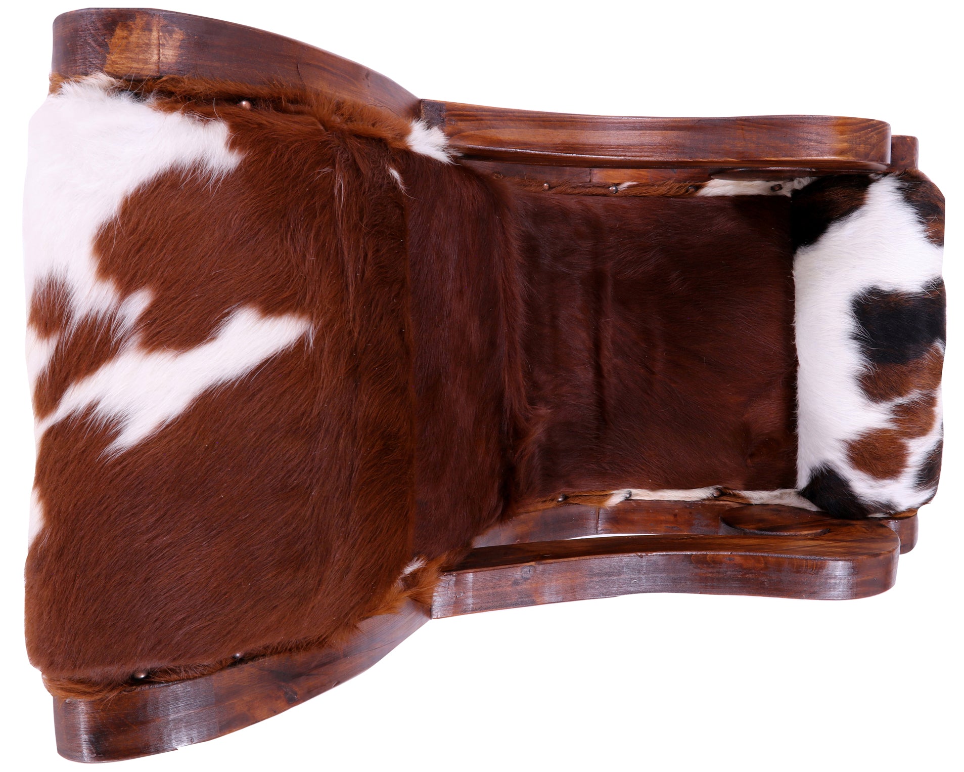 Hair-On Cowhide Handcrafted Reclaimed Wood Chair - Golden Nile