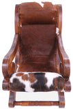 Hair-On Cowhide Handcrafted Reclaimed Wood Chair - Golden Nile