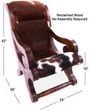 Hair-On Cowhide Handcrafted Reclaimed Wood Chair - Golden Nile