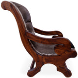 Hair-On Cowhide Handcrafted Reclaimed Wood Chair - Golden Nile