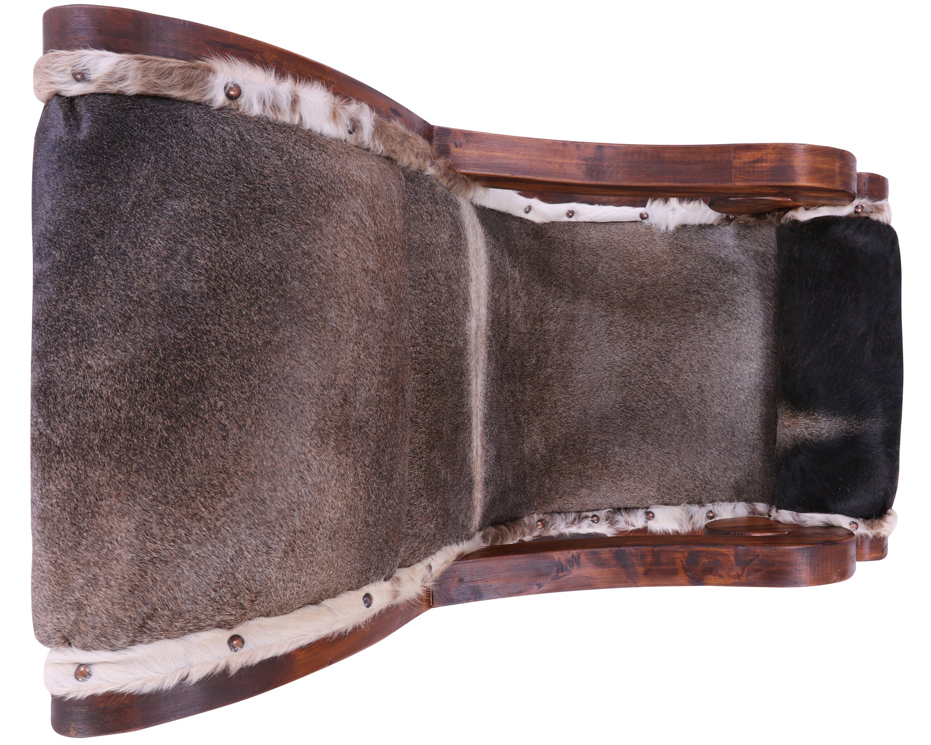 Hair-On Cowhide Handcrafted Reclaimed Wood Chair - Golden Nile