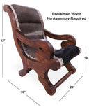 Hair-On Cowhide Handcrafted Reclaimed Wood Chair - Golden Nile