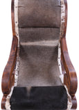 Hair-On Cowhide Handcrafted Reclaimed Wood Chair - Golden Nile