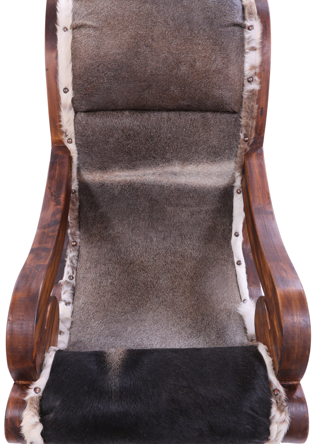 Hair-On Cowhide Handcrafted Reclaimed Wood Chair - Golden Nile