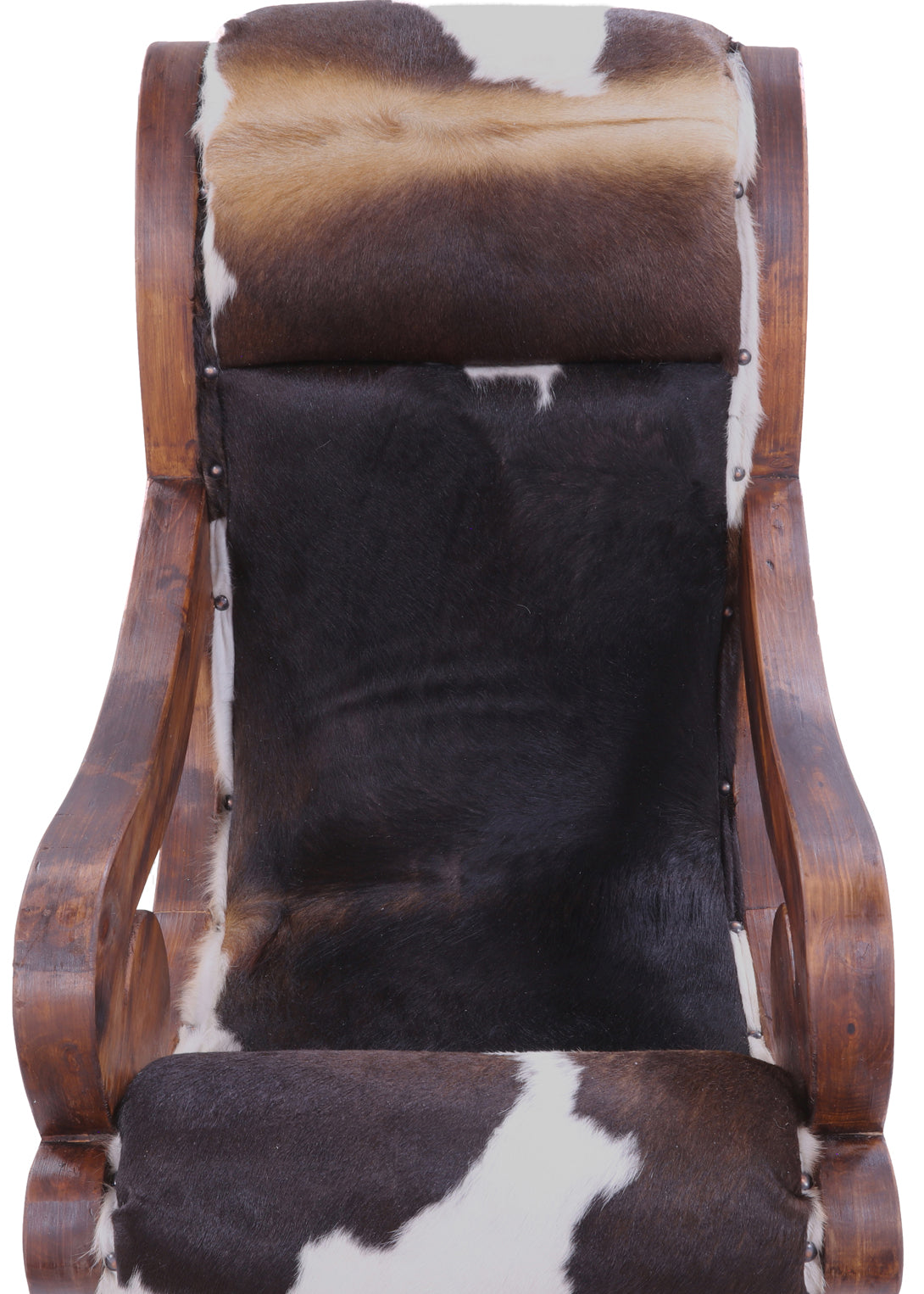 Hair-On Cowhide Handcrafted Reclaimed Wood Chair - Golden Nile