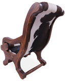 Hair-On Cowhide Handcrafted Reclaimed Wood Chair - Golden Nile