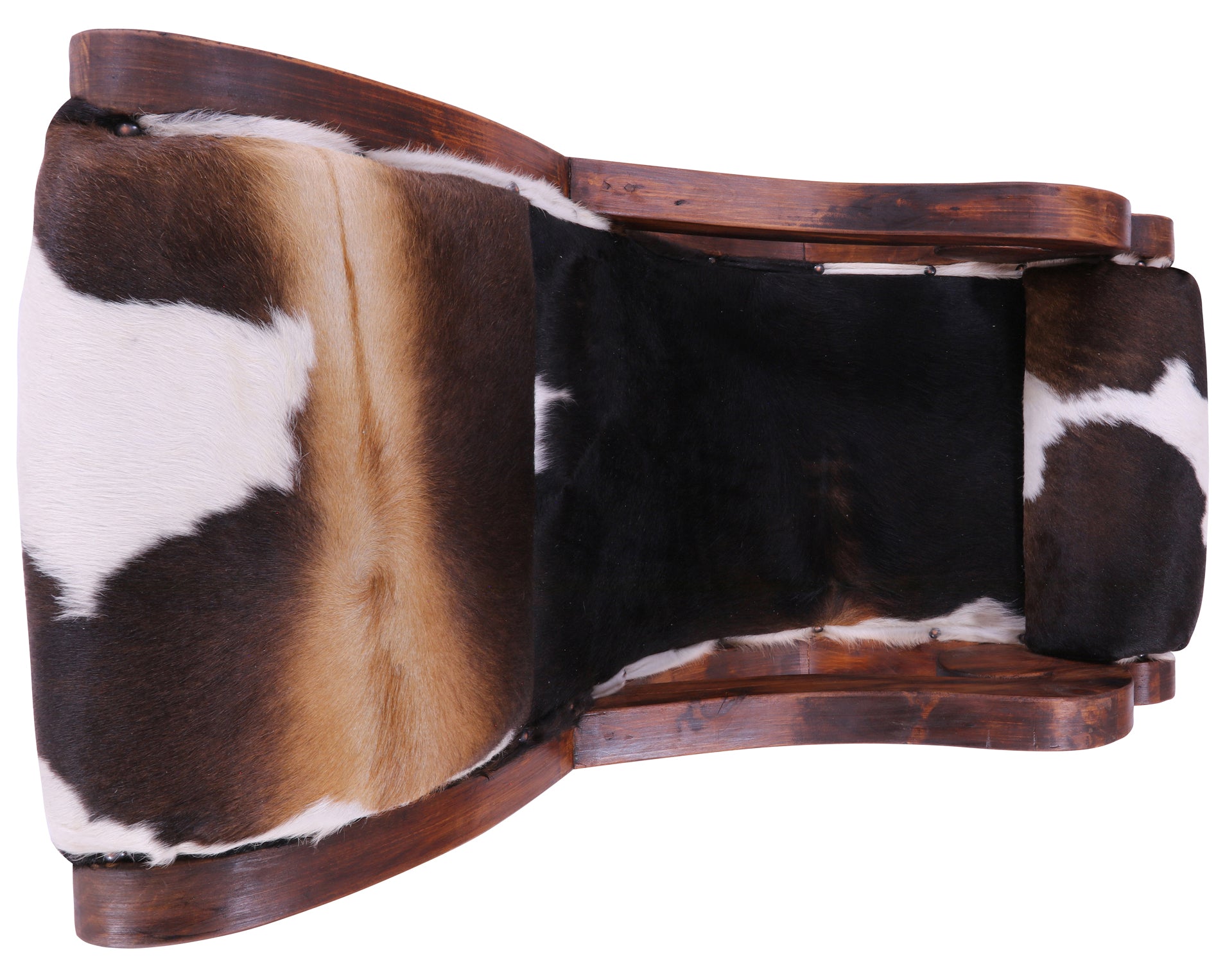 Hair-On Cowhide Handcrafted Reclaimed Wood Chair - Golden Nile