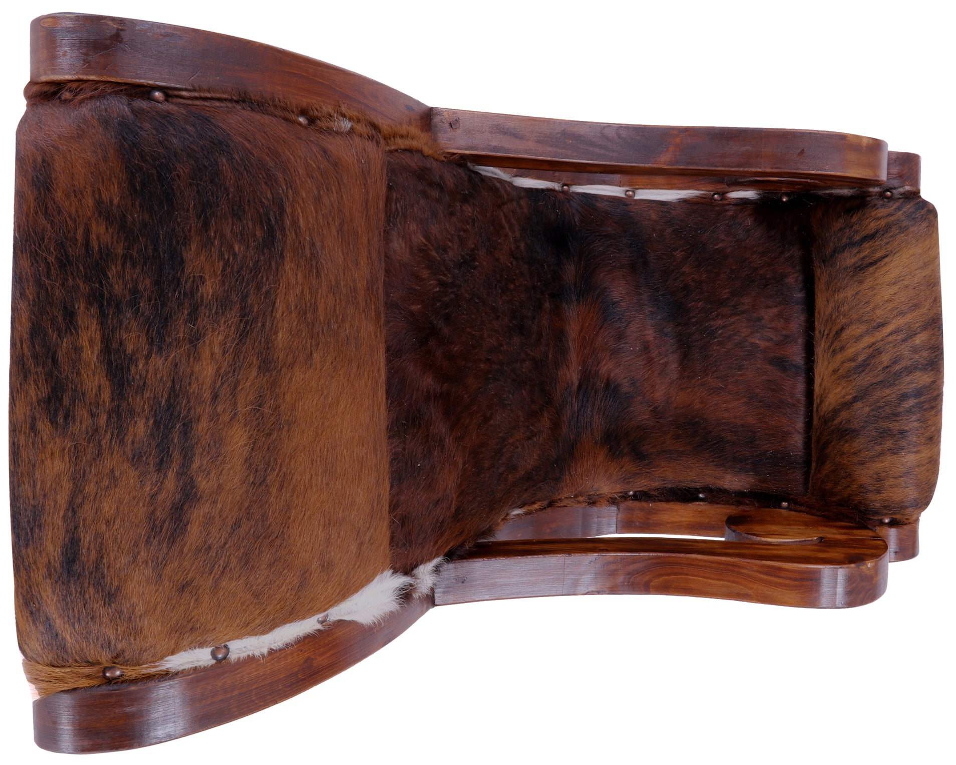 Hair-On Cowhide Handcrafted Reclaimed Wood Chair - Golden Nile