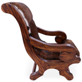 Hair-On Cowhide Handcrafted Reclaimed Wood Chair - Golden Nile