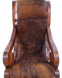 Hair-On Cowhide Handcrafted Reclaimed Wood Chair - Golden Nile