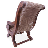 Hair-On Cowhide Handcrafted Reclaimed Wood Chair - Golden Nile