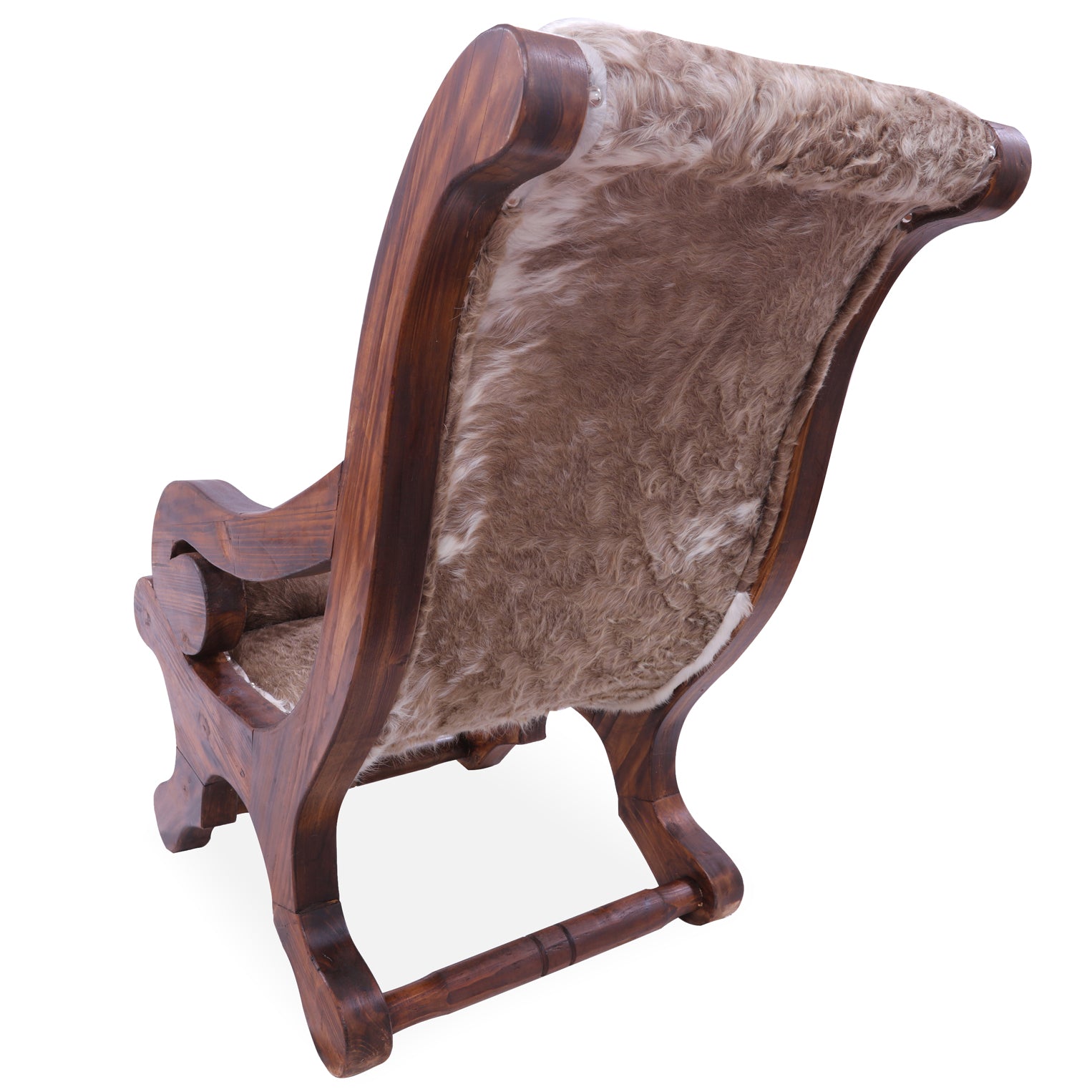 Hair-On Cowhide Handcrafted Reclaimed Wood Chair - Golden Nile