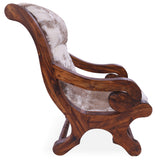 Hair-On Cowhide Handcrafted Reclaimed Wood Chair - Golden Nile