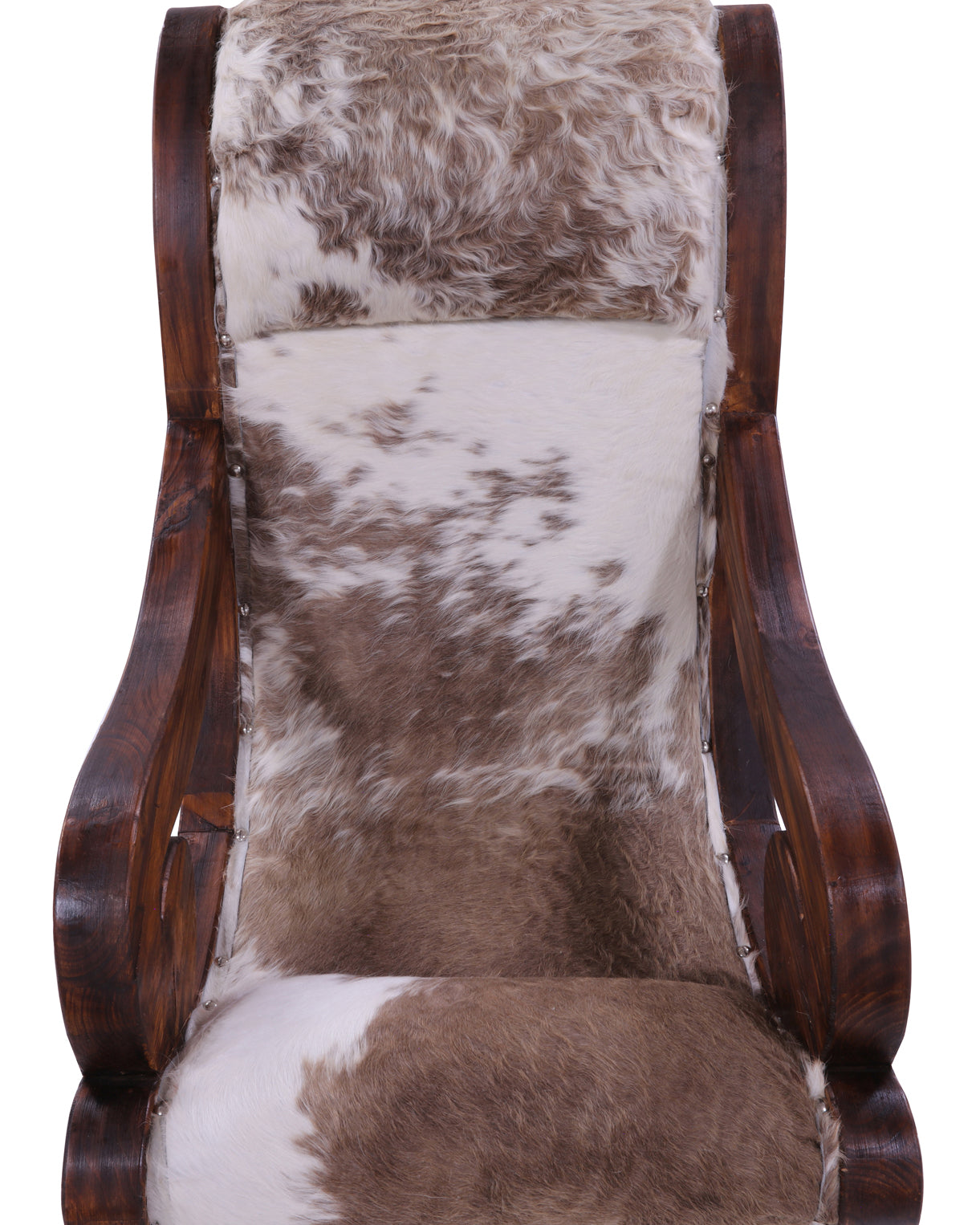 Hair-On Cowhide Handcrafted Reclaimed Wood Chair - Golden Nile