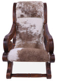 Hair-On Cowhide Handcrafted Reclaimed Wood Chair - Golden Nile