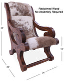 Hair-On Cowhide Handcrafted Reclaimed Wood Chair - Golden Nile